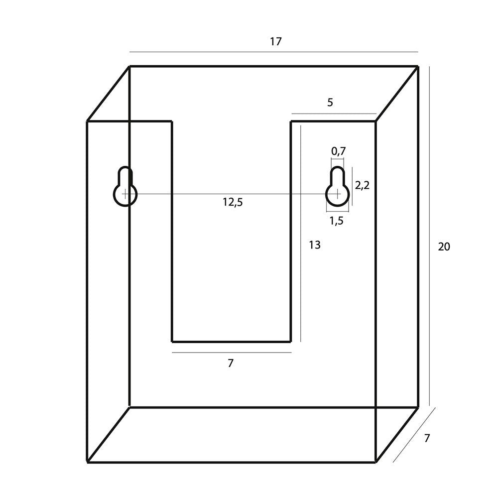 Expositor metacrilato con agujeros para colgar