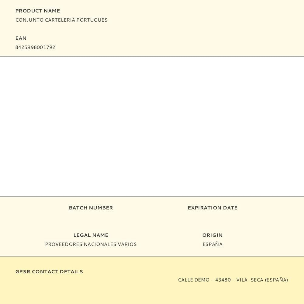 Conjunto carteleria portugues