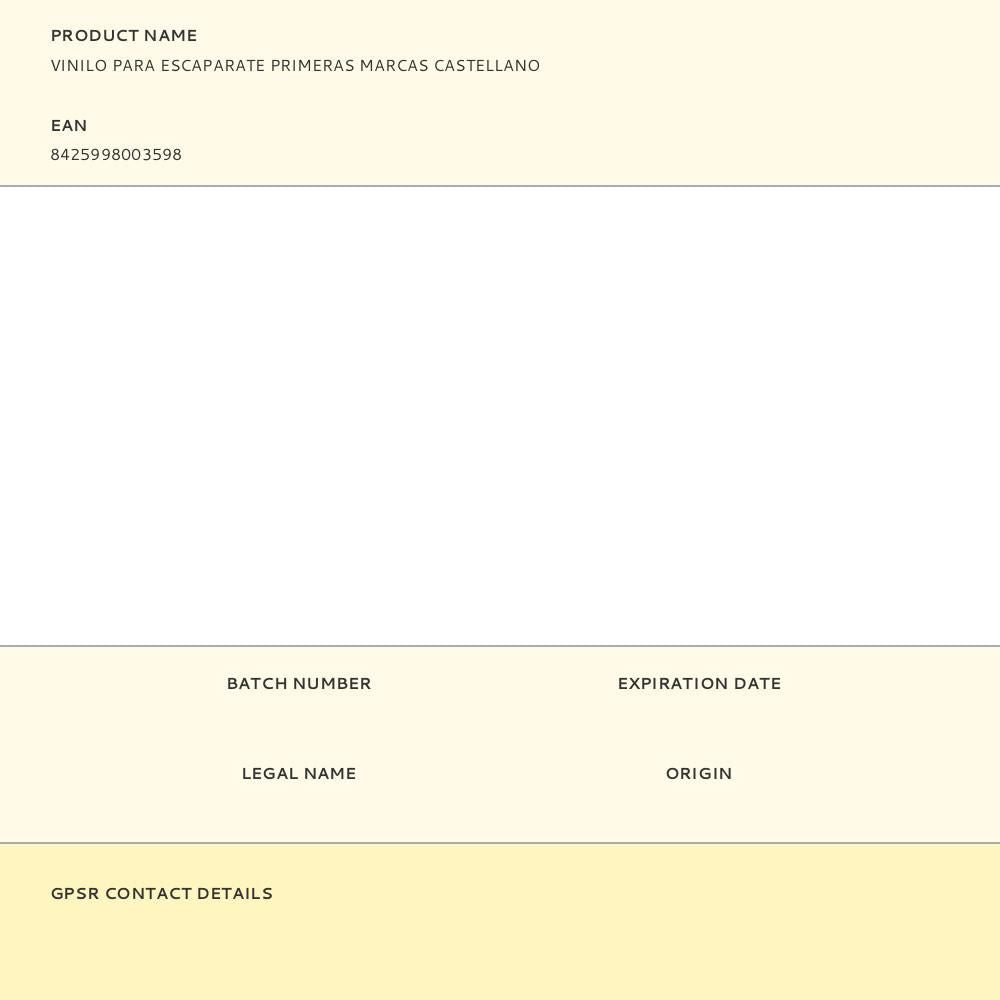 Vinilo para escaparate primeras marcas castellano