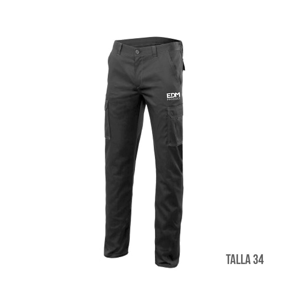 Pantalon largo negro talla-34 serigrafiado