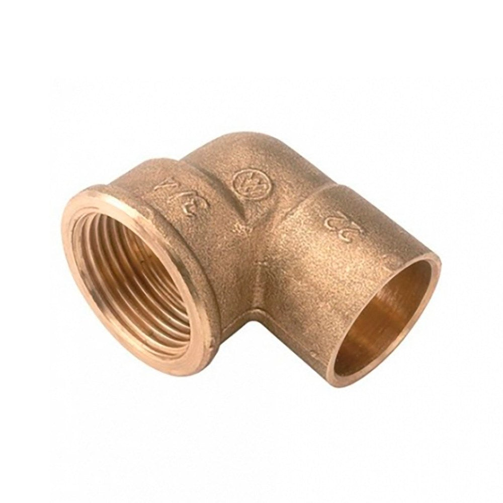 Codo hembra 90 1/2" x 18 mm latón