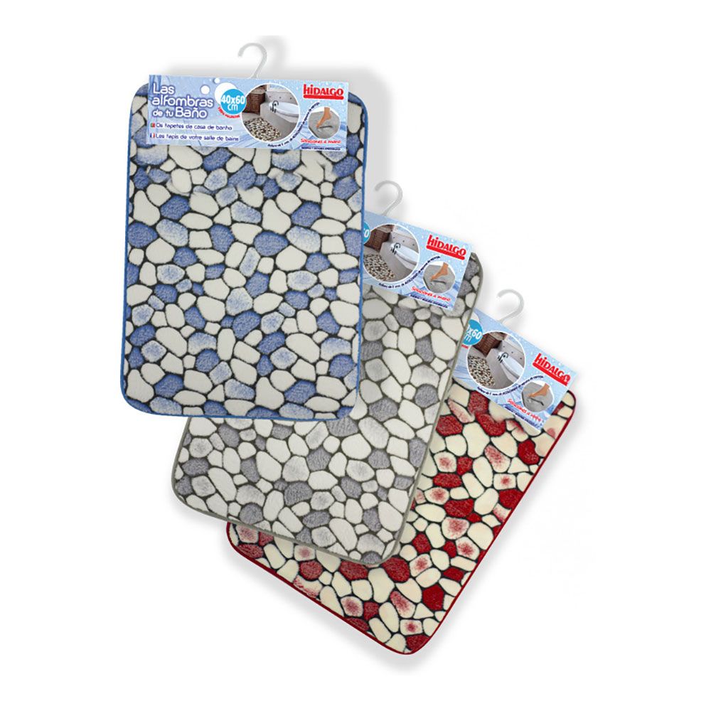 Alfombra de baño estampado piedras, colores surtidos 40 x 60 cm