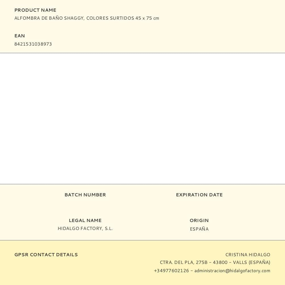 Alfombra de baño shaggy, colores surtidos 45 x 75 cm