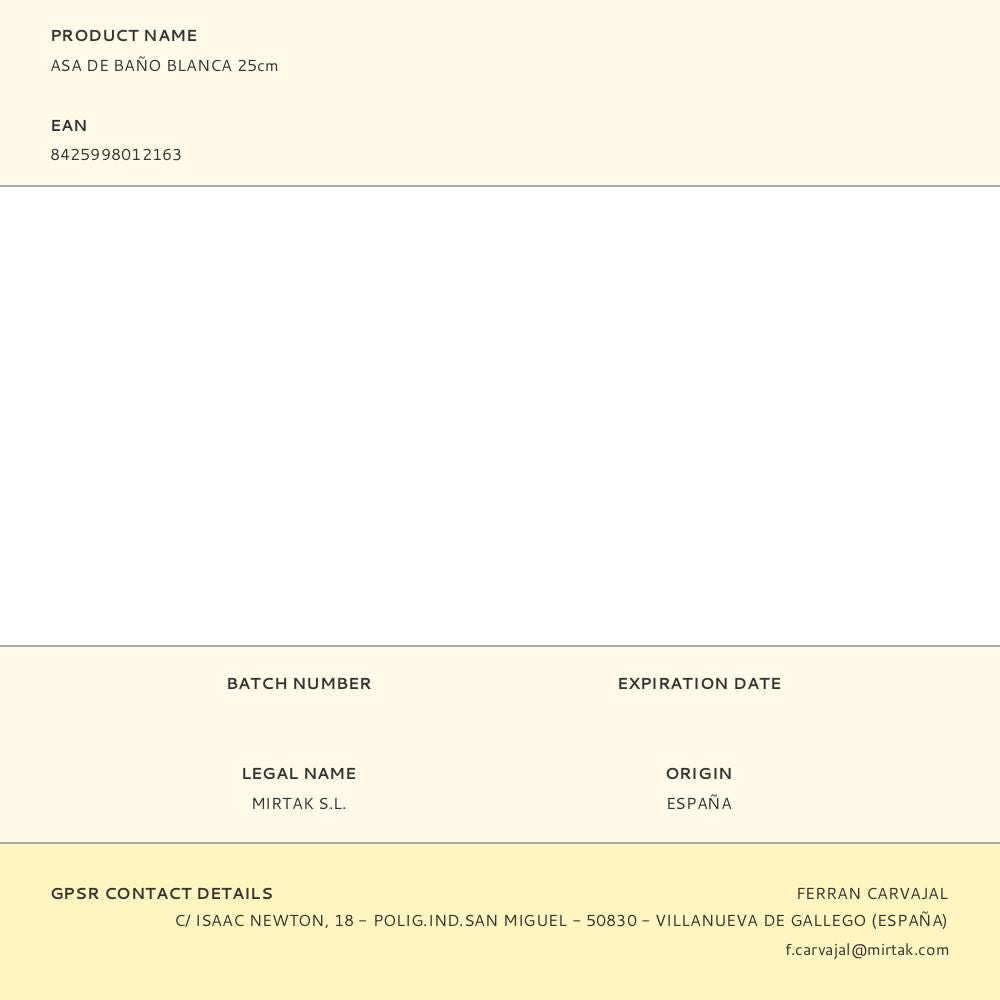 Asa de baño blanca 25cm