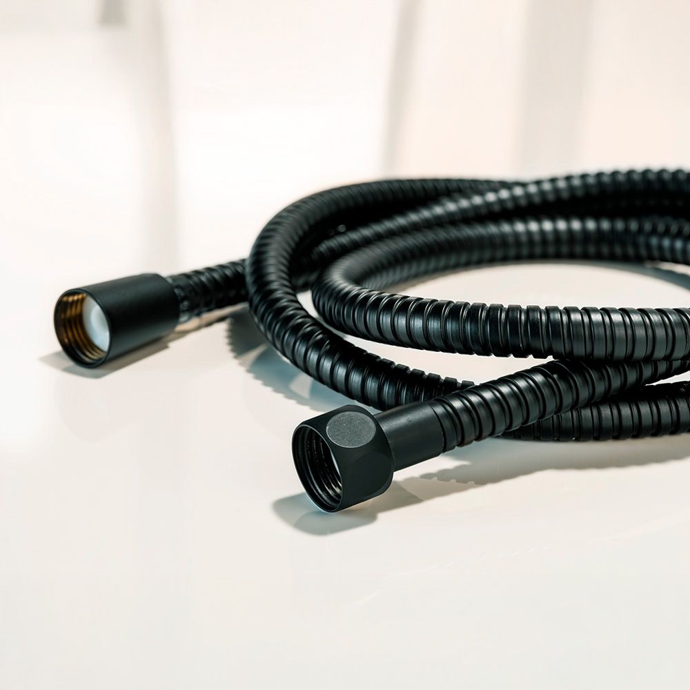 Flexo de ducha de acero inoxidable 150 cm negro