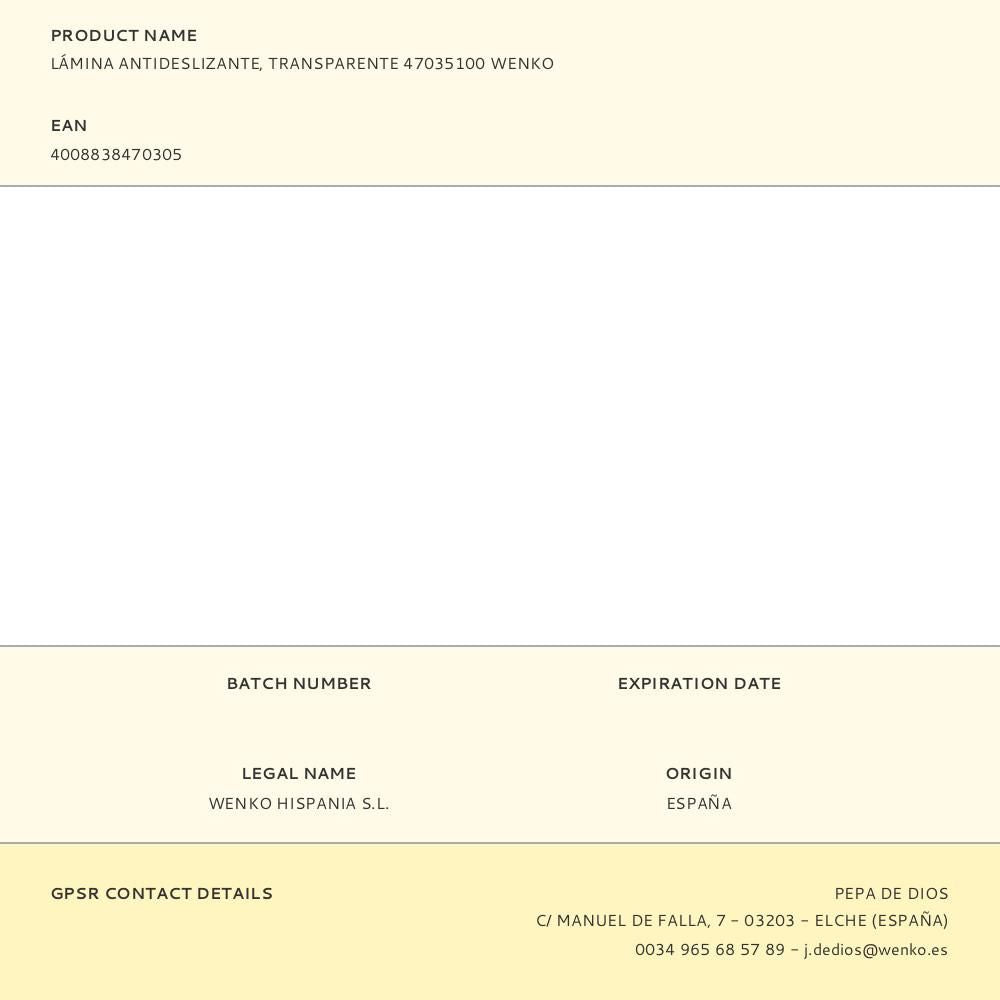 Lámina antideslizante transparente 50 x 150 cm