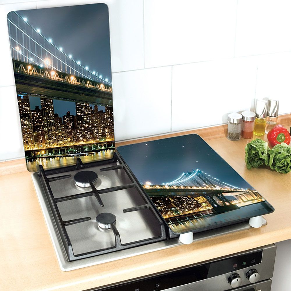 Placas cobertoras de vidrio brooklyn bridge 30 x 52 cm, 2 uds