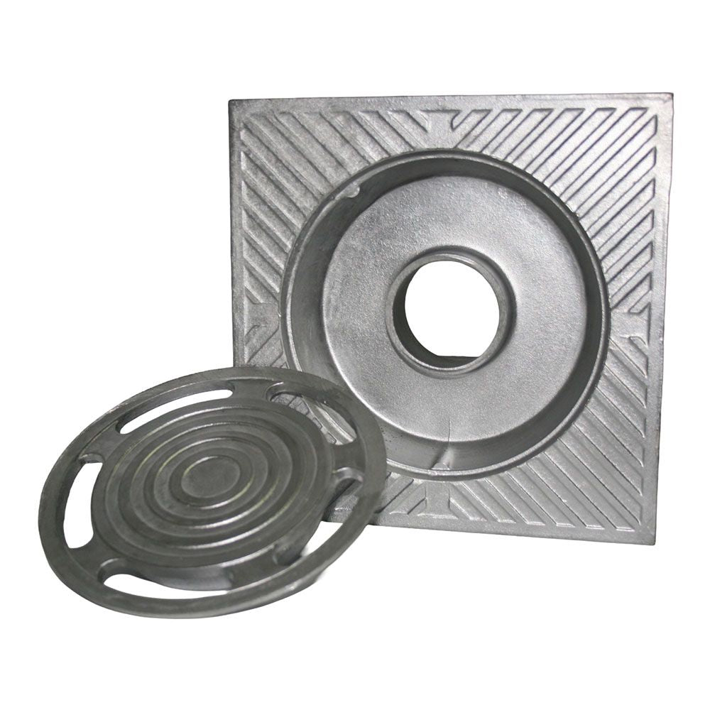 Sumidero de patio de aluminio, classic, 15 x 15 cm