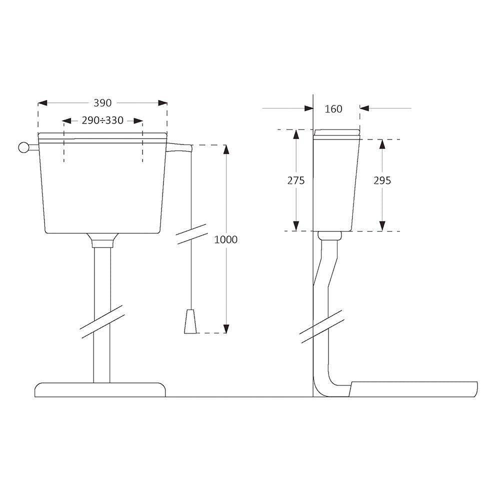 Cisterna pond alta sin tapa