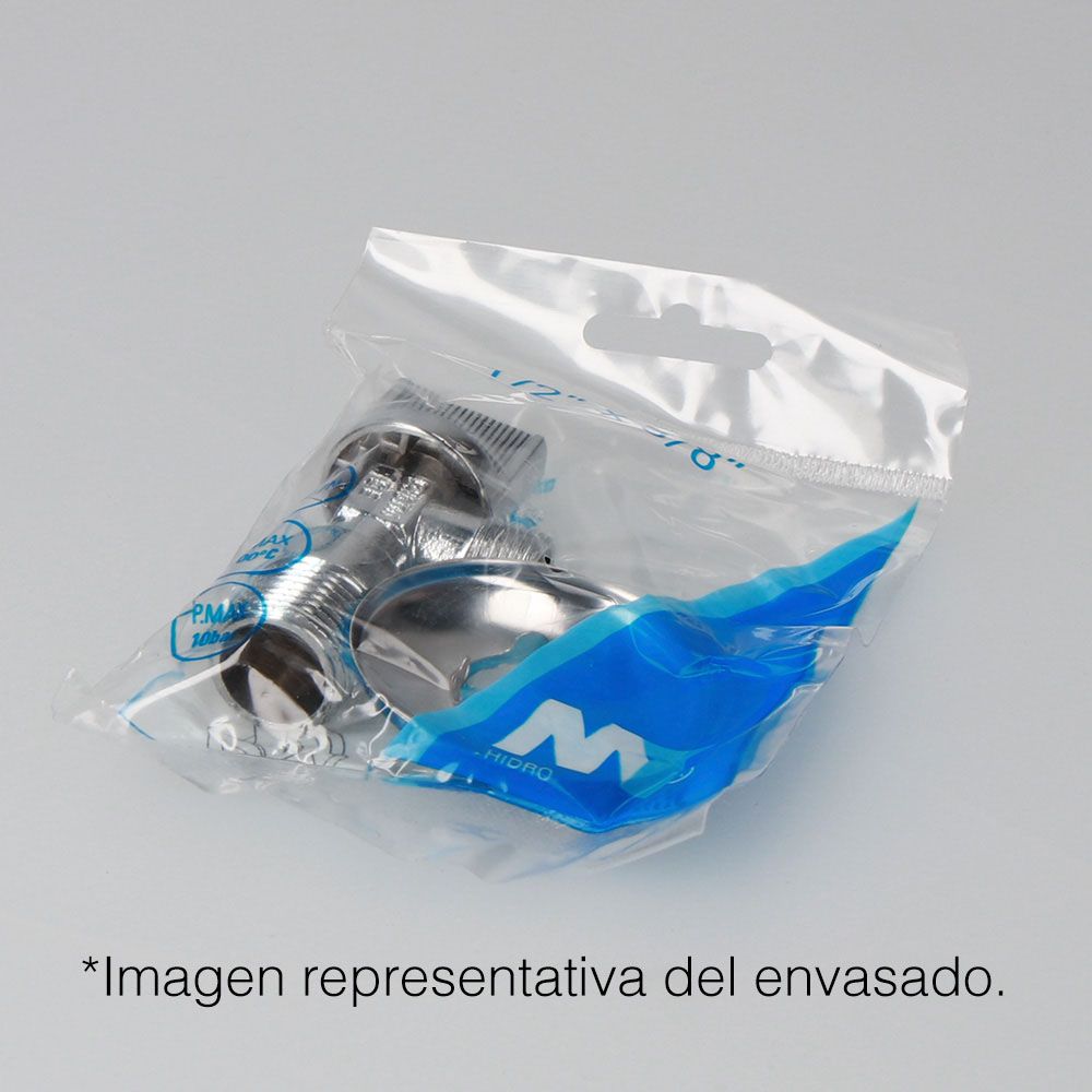 Válvula escuadra con cierre esférico ø½ x 3/8 pulg