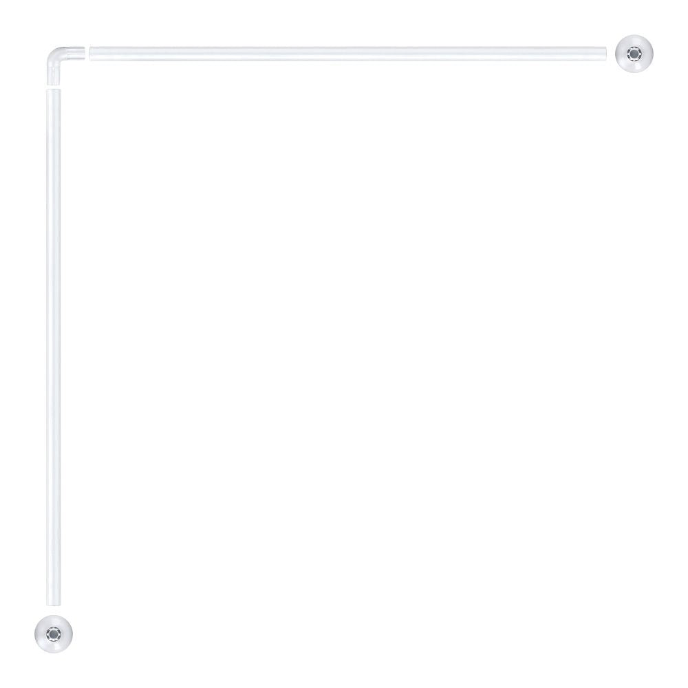 Barra de cortina curva blanca 80 x 80 cm