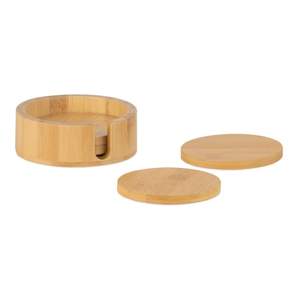Posavasos de bambú con soporte ø11 x 4 cm