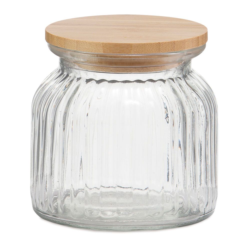 Bote de cocina de vidrio + bambú 600 ml