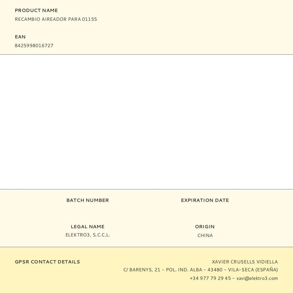 Recambio aireador para 01155