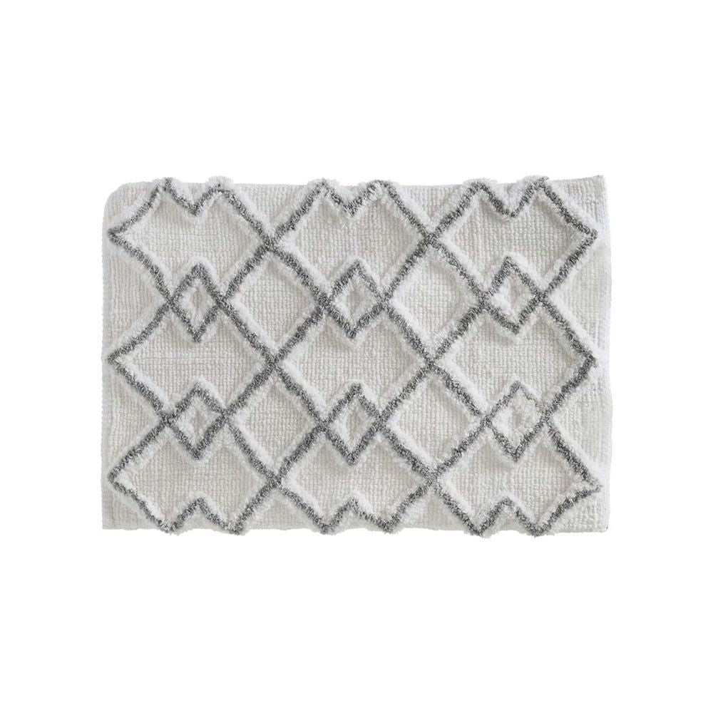 Alfombra de baño etnica gris 50 x 75 cm