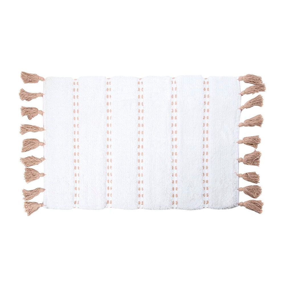 Alfombra de baño 'pom pom' marron 50 x 75 cm