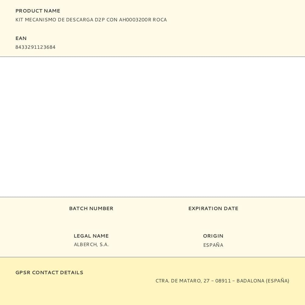 Kit mecanismo de descarga d2p con ah0003200r roca