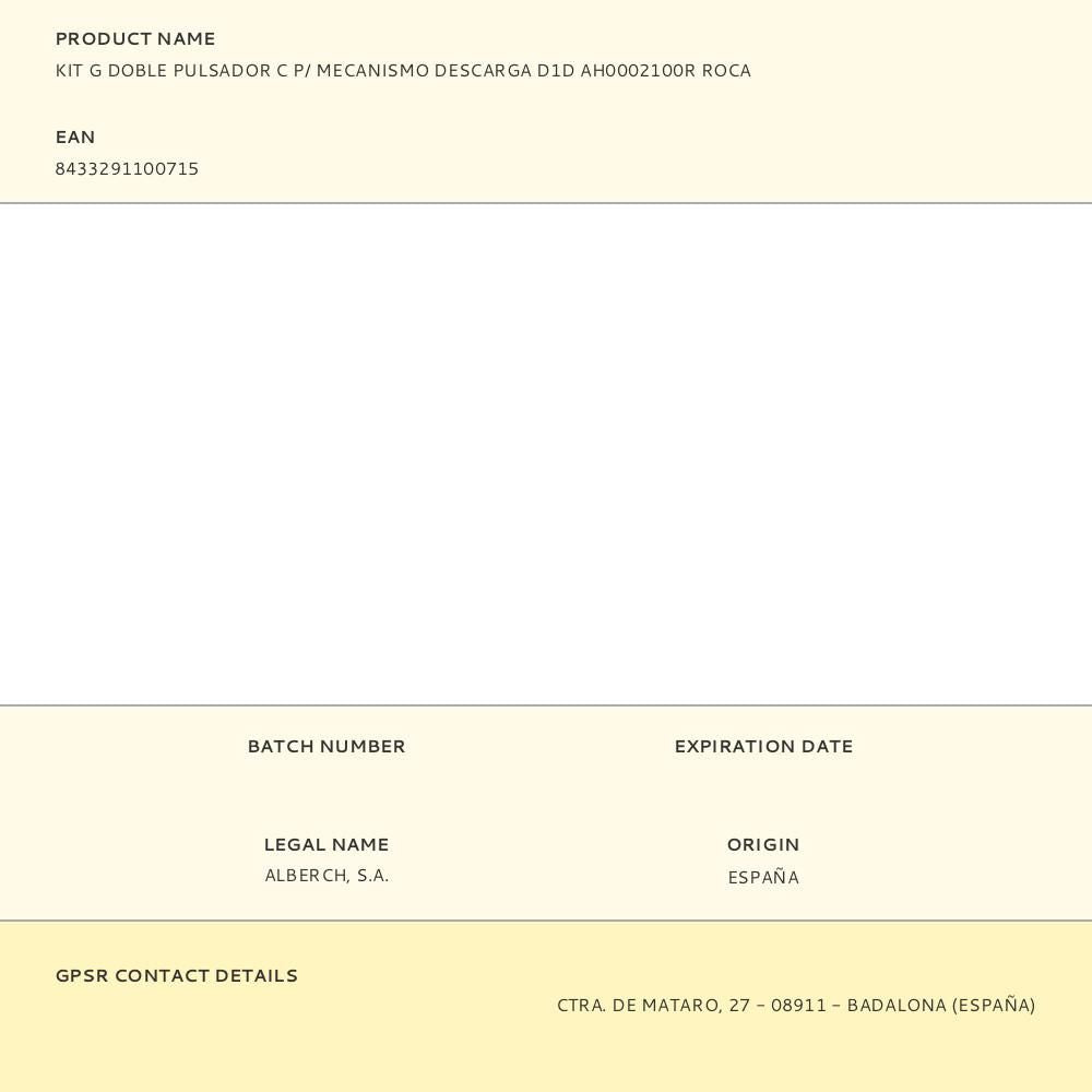 Kit g doble pulsador c p/ mecanismo descarga d1d ah0002100r roca