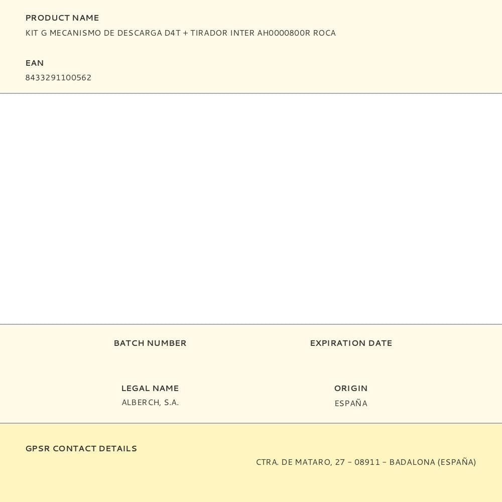 Kit g mecanismo de descarga d4t + tirador inter ah0000800r roca