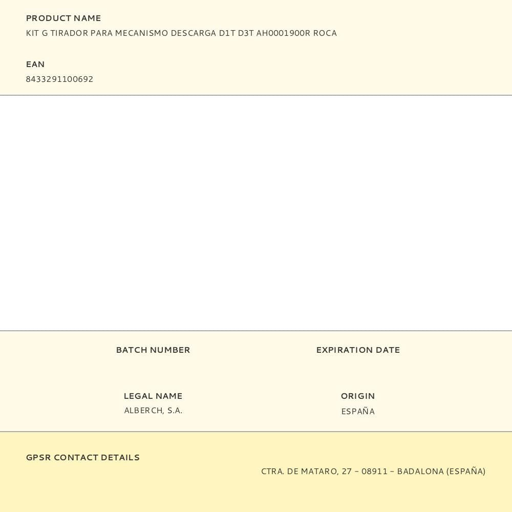 Kit g tirador para mecanismo descarga d1t d3t ah0001900r roca