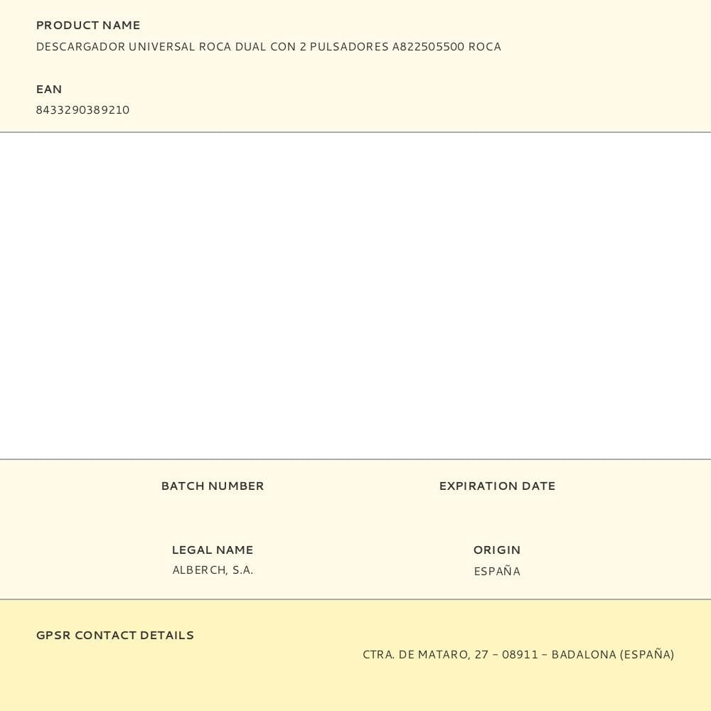 Descargador universal roca dual con 2 pulsadores a822505500 roca