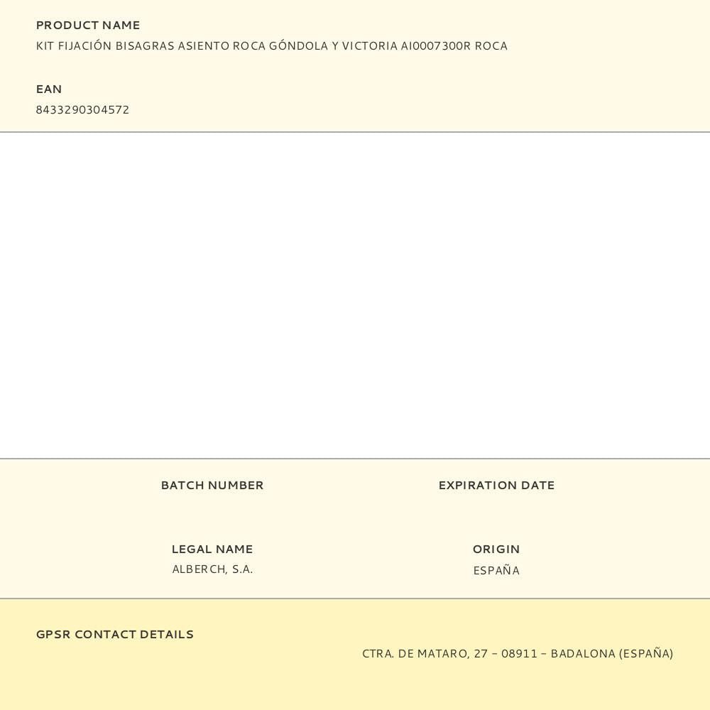 Kit fijación bisagras asiento roca góndola y victoria ai0007300r roca