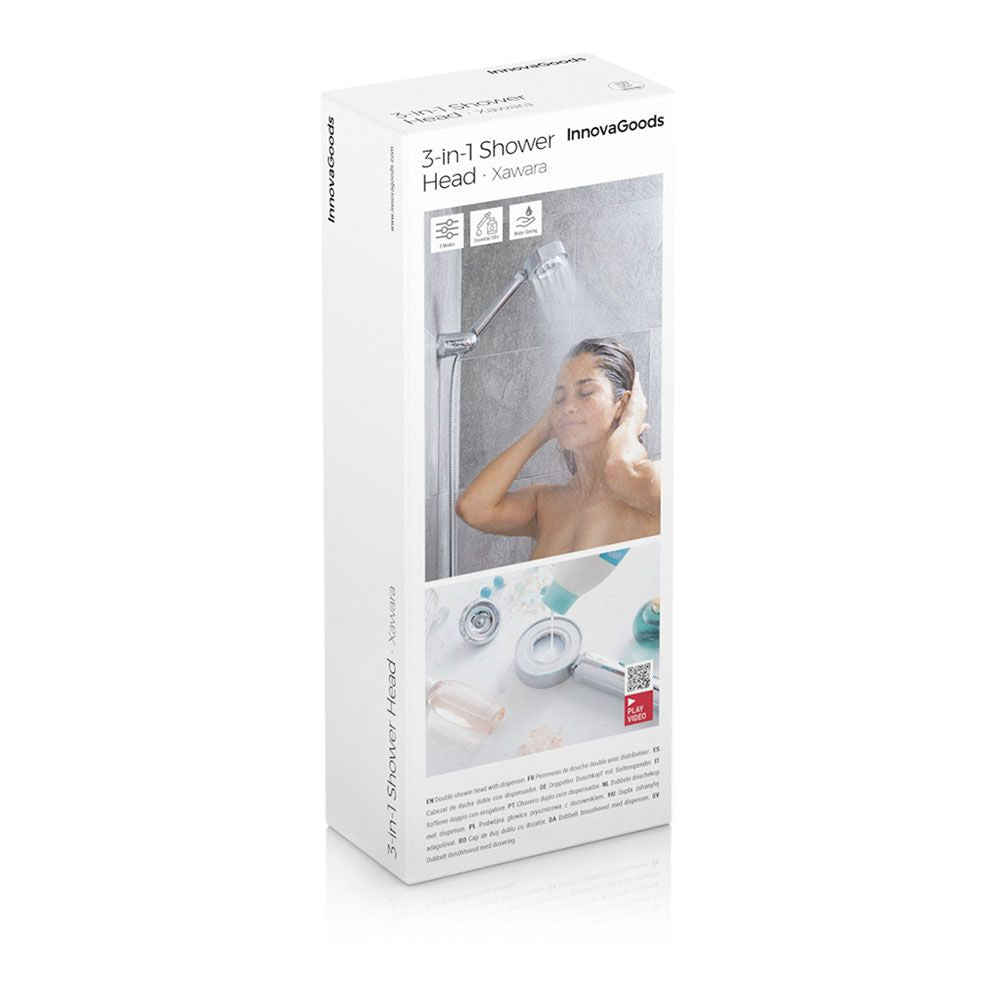 Mango de ducha doble con dispensador 3 en 1 xawara