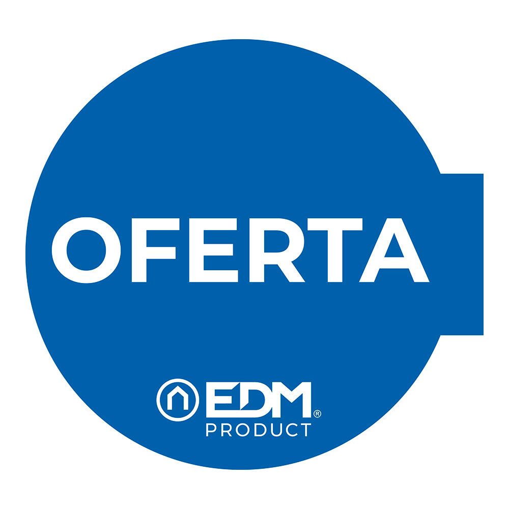 Display promoción módulo castellano "oferta" edm ø 20cm. contiene soporte adhesivo 02942.