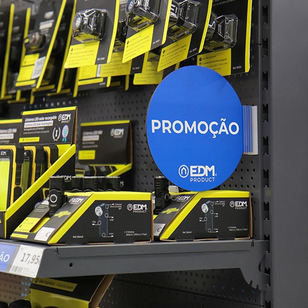 Display promoción módulo portugués "promoção" edm ø 20cm. contiene soporte adhesivo 02942.