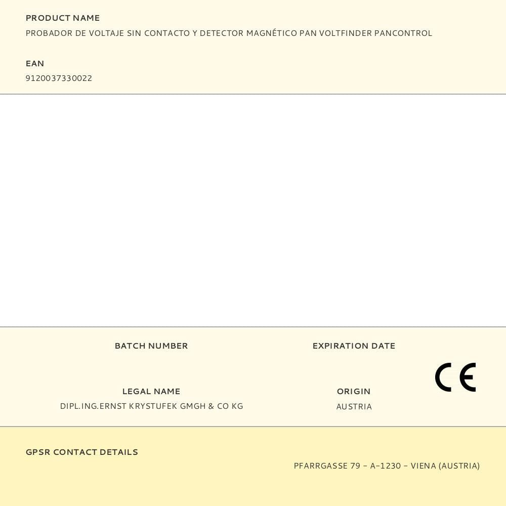 Probador de voltaje sin contacto y detector magnético pan voltfinder pancontrol