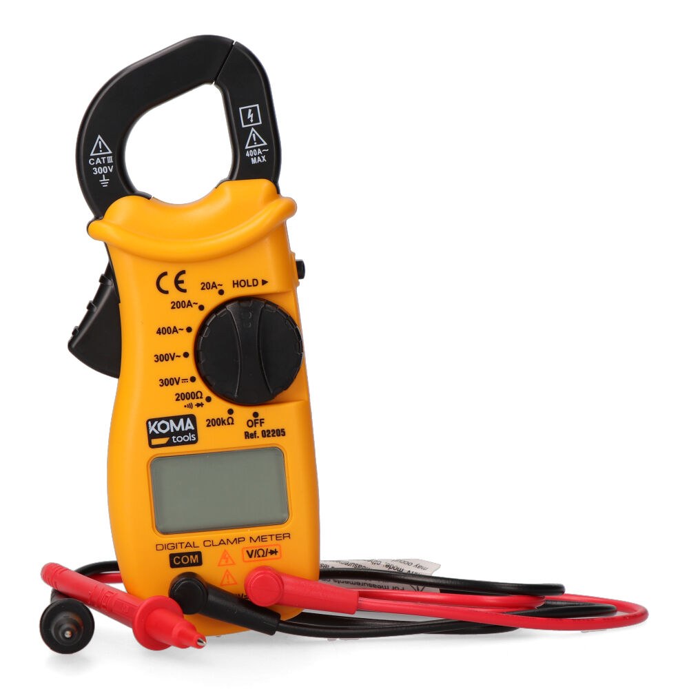 Pinza amperimétrica digital cat iii 400 a 300 v, 62 x 32,5 x 151 mm