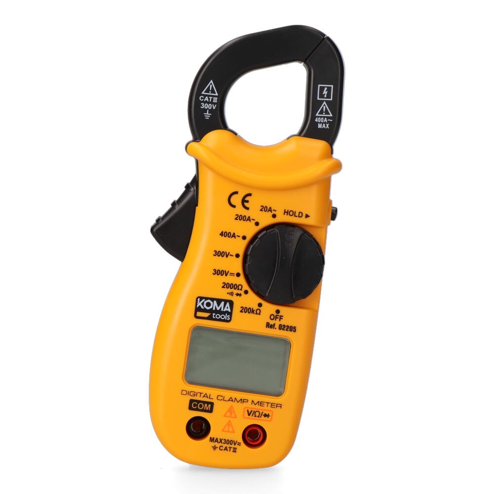 Pinza amperimétrica digital cat iii 400 a 300 v, 62 x 32,5 x 151 mm