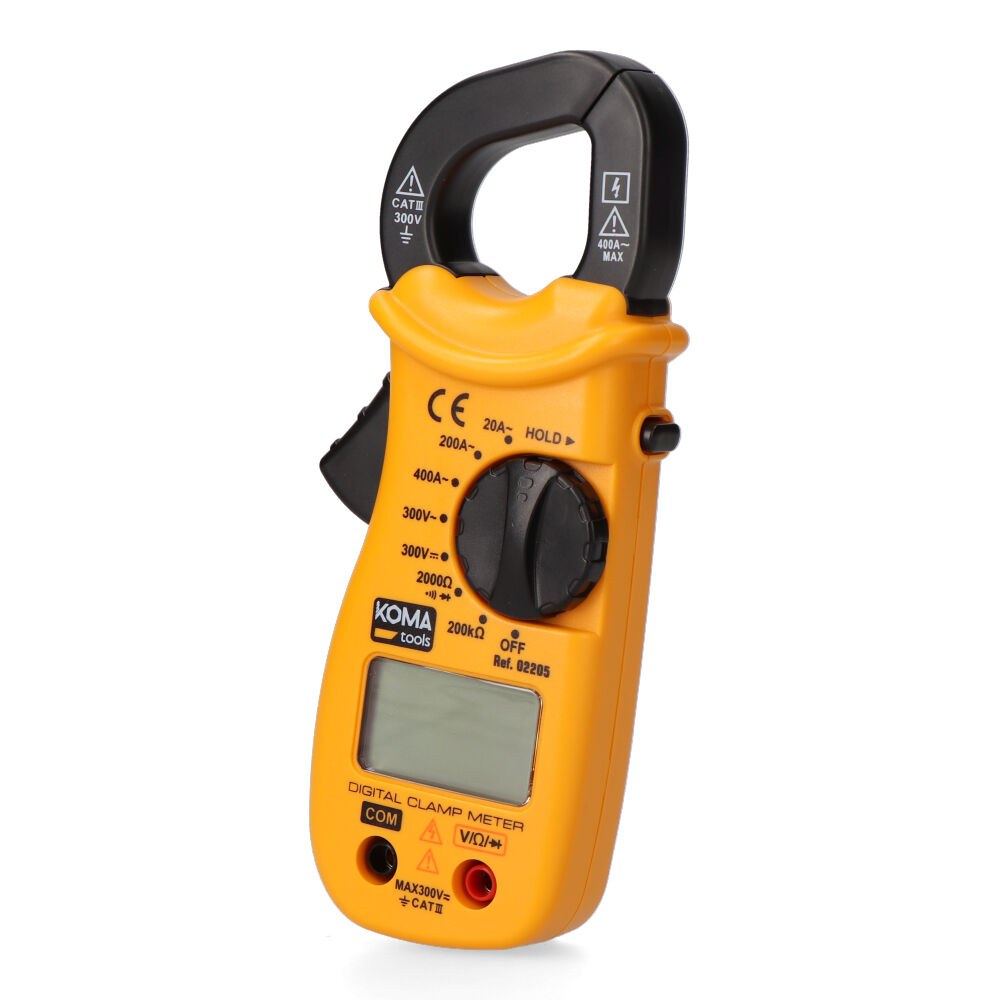 Pinza amperimétrica digital cat iii 400 a 300 v, 62 x 32,5 x 151 mm