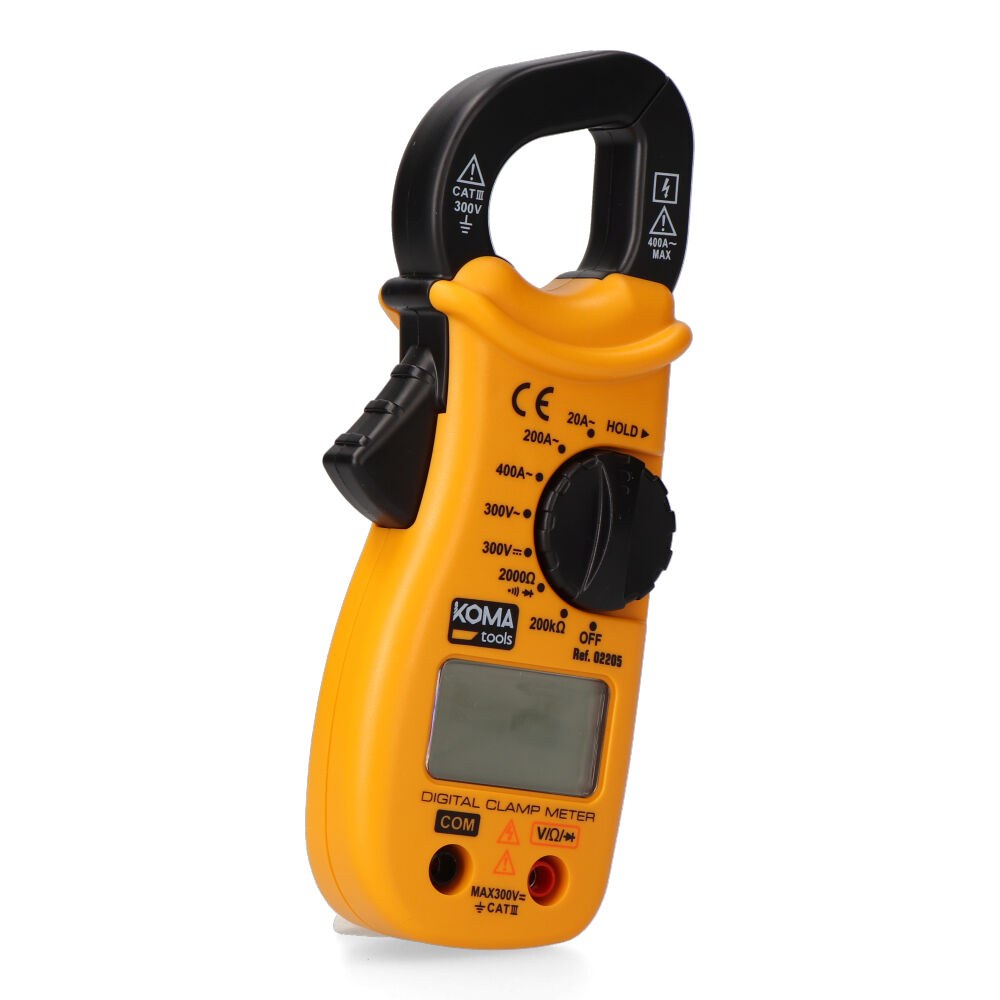 Pinza amperimétrica digital cat iii 400 a 300 v, 62 x 32,5 x 151 mm