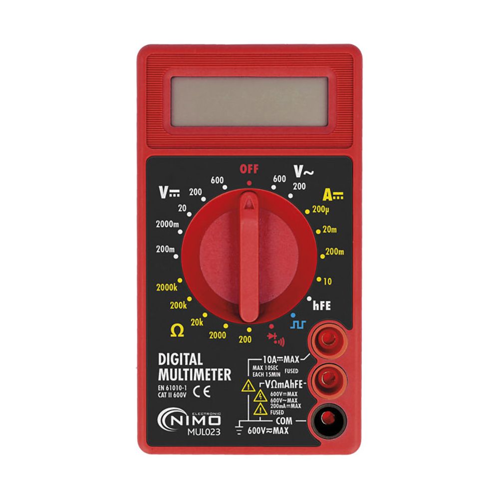 Multimetro digital 3 1/2 pulg digitos cat.ii 600v
