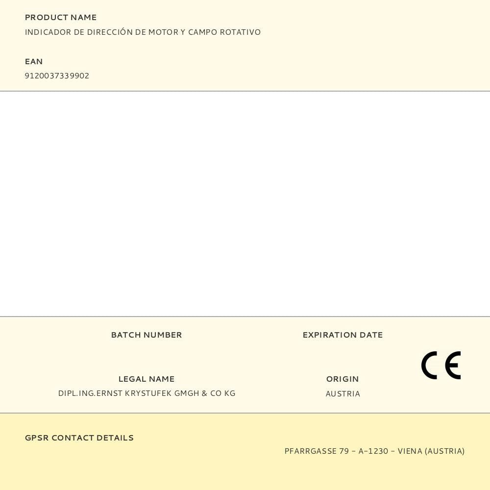 Indicador de dirección de motor y campo rotativo