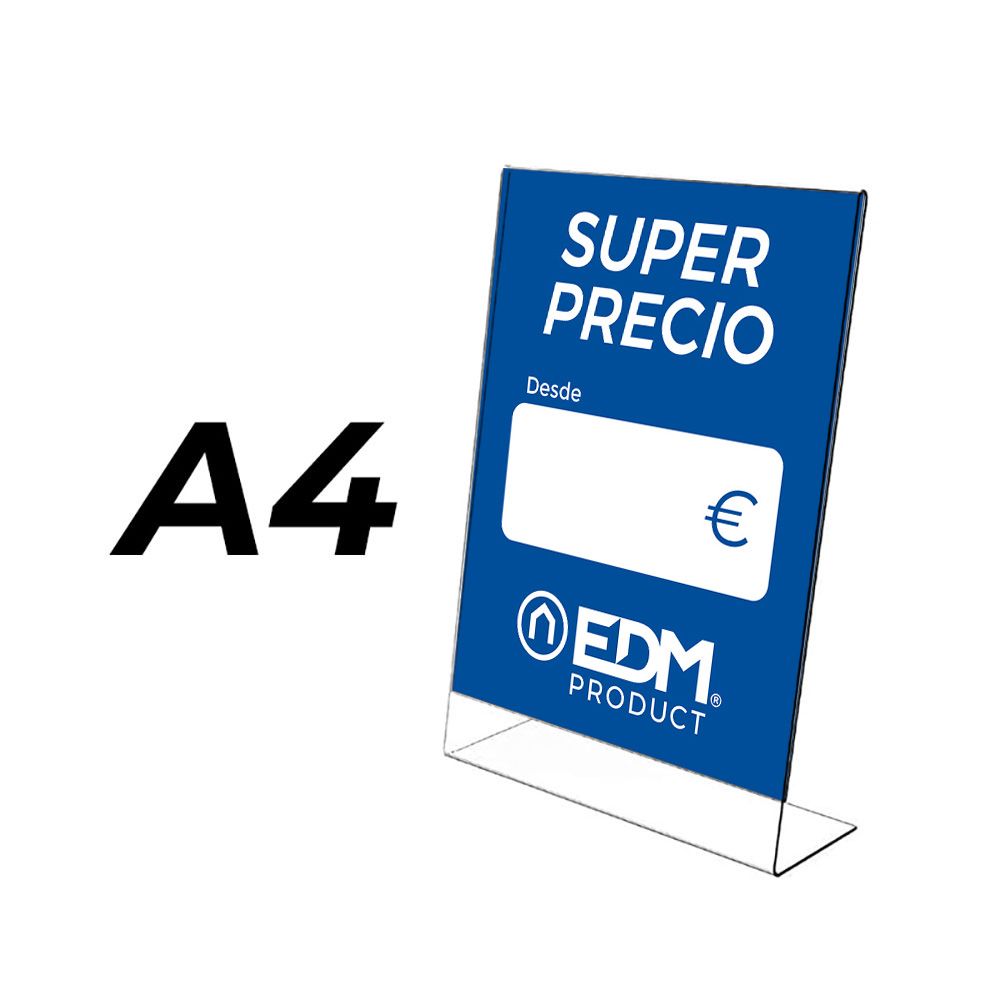 Expositor metacrilato 3mm inclinado a4 (21x29,7cm)