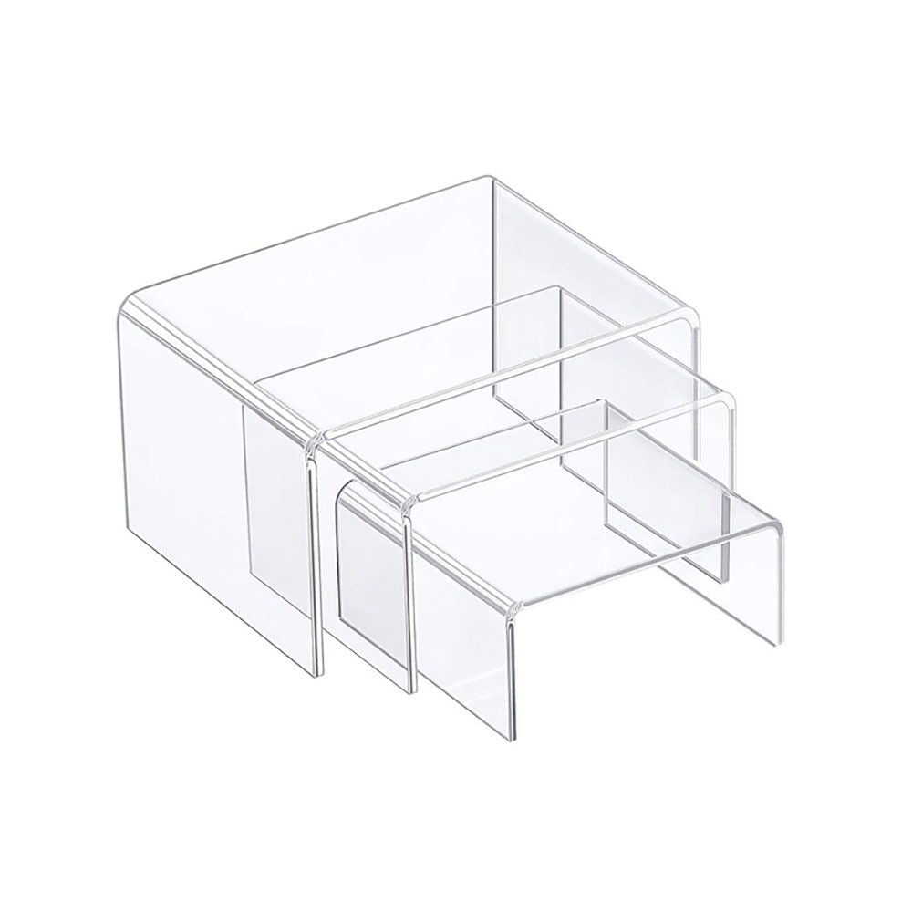 Pack de 3 expositores elevados de metacrilato 3mm