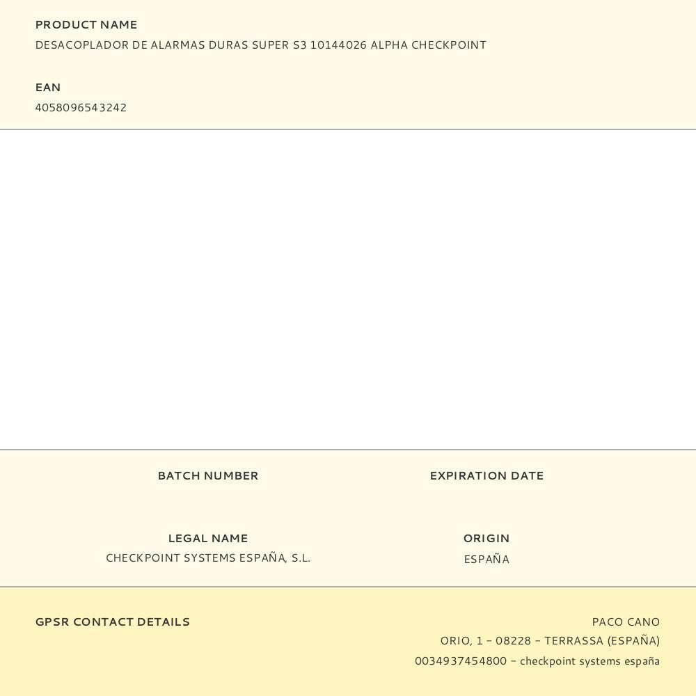 Desacoplador de alarmas duras super s3 10144026 alpha checkpoint