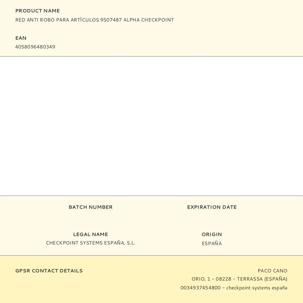 Red anti robo para artículos 9507487 alpha checkpoint