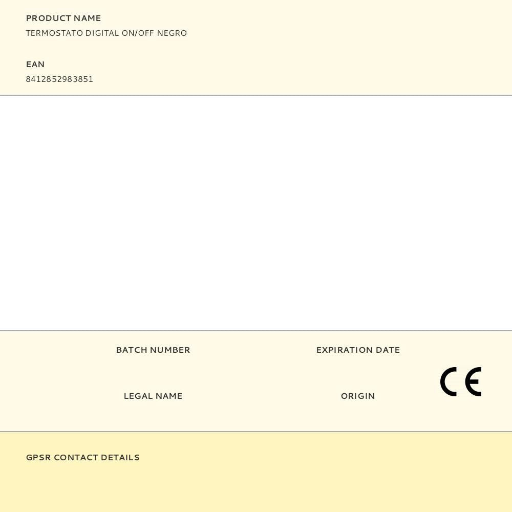 Termostato digital on/off, negro