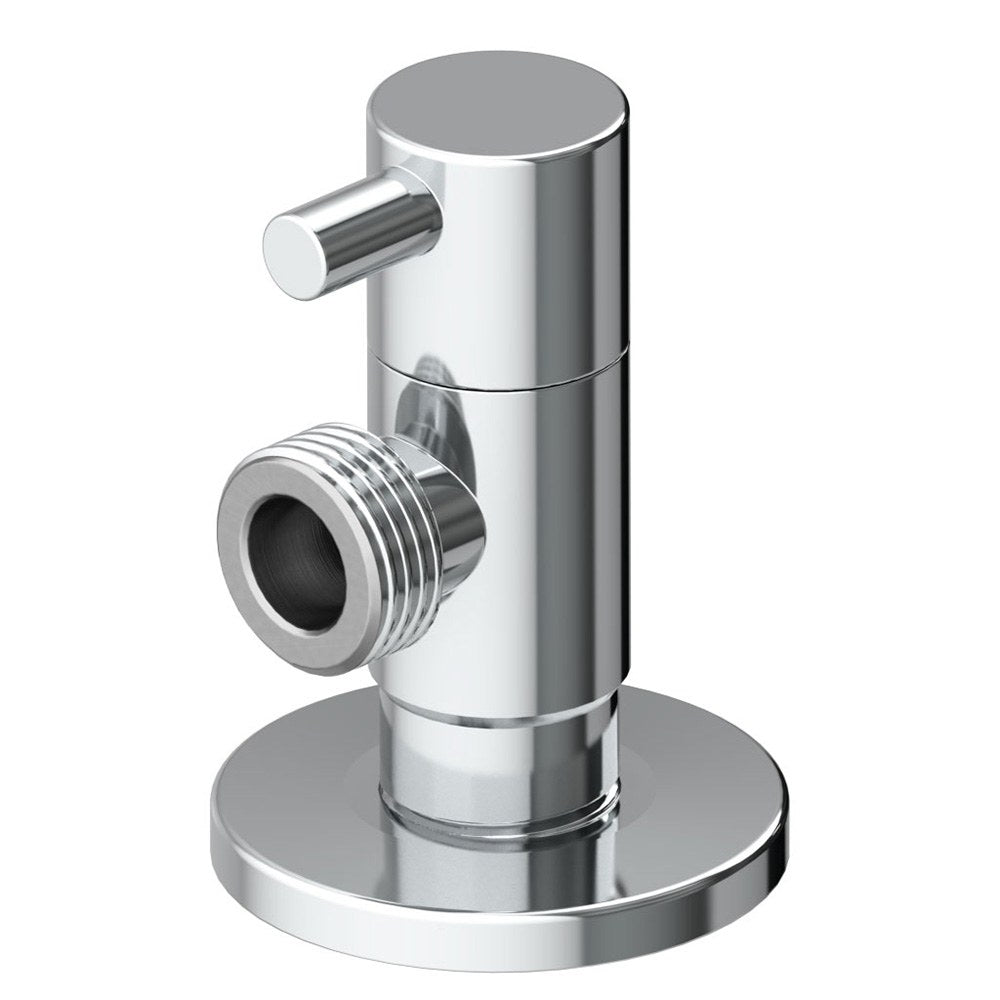 Válvula escuadra modelo deco con mando redondo, silver, ½ x 3/8 pulg