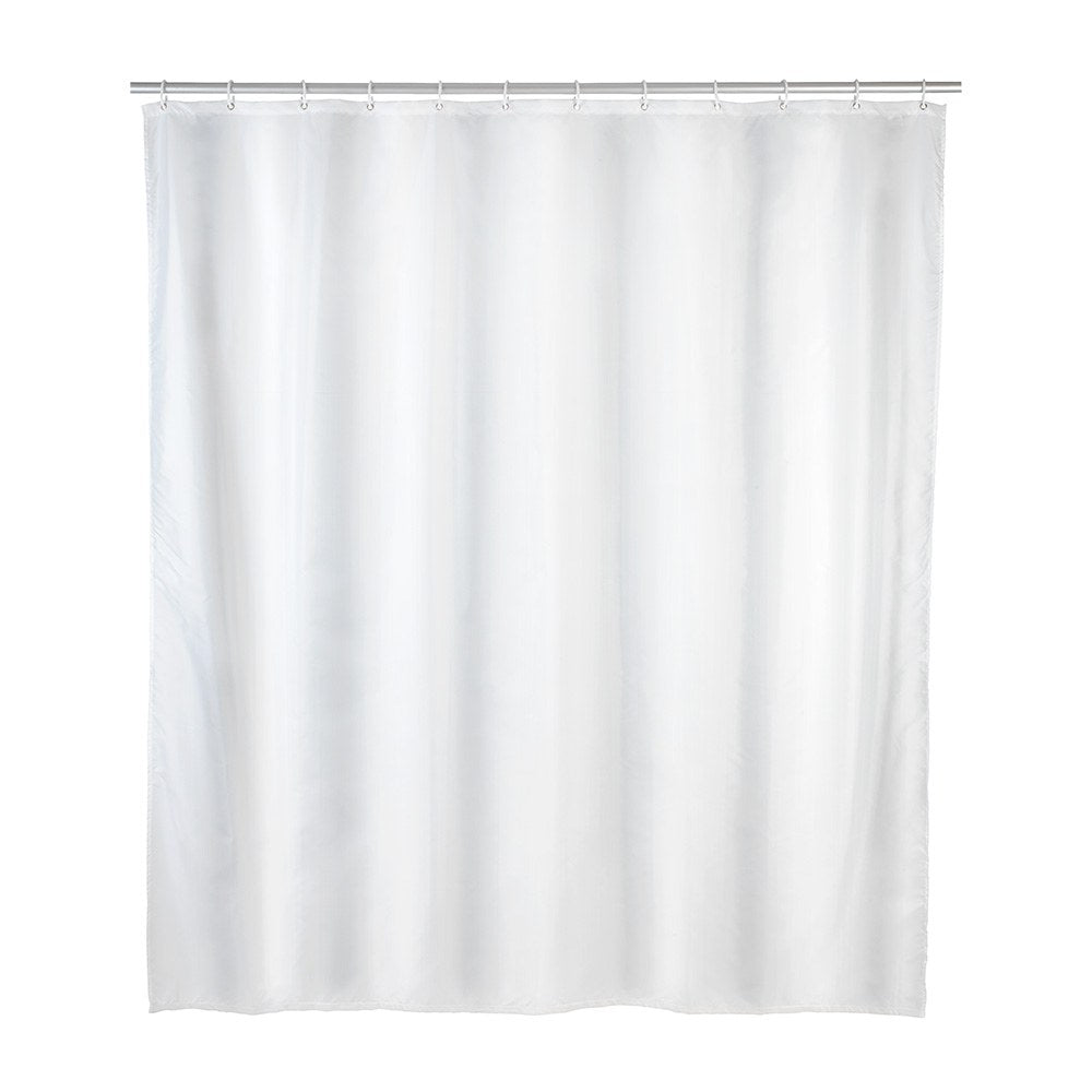Cortina de ducha de poliéster, blanco, 180 x 200 cm