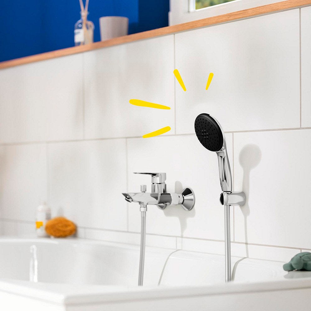 Conjunto de ducha serie vitalio star 110 con mango 2 funciones + flexo 1,75 cm + soporte pared