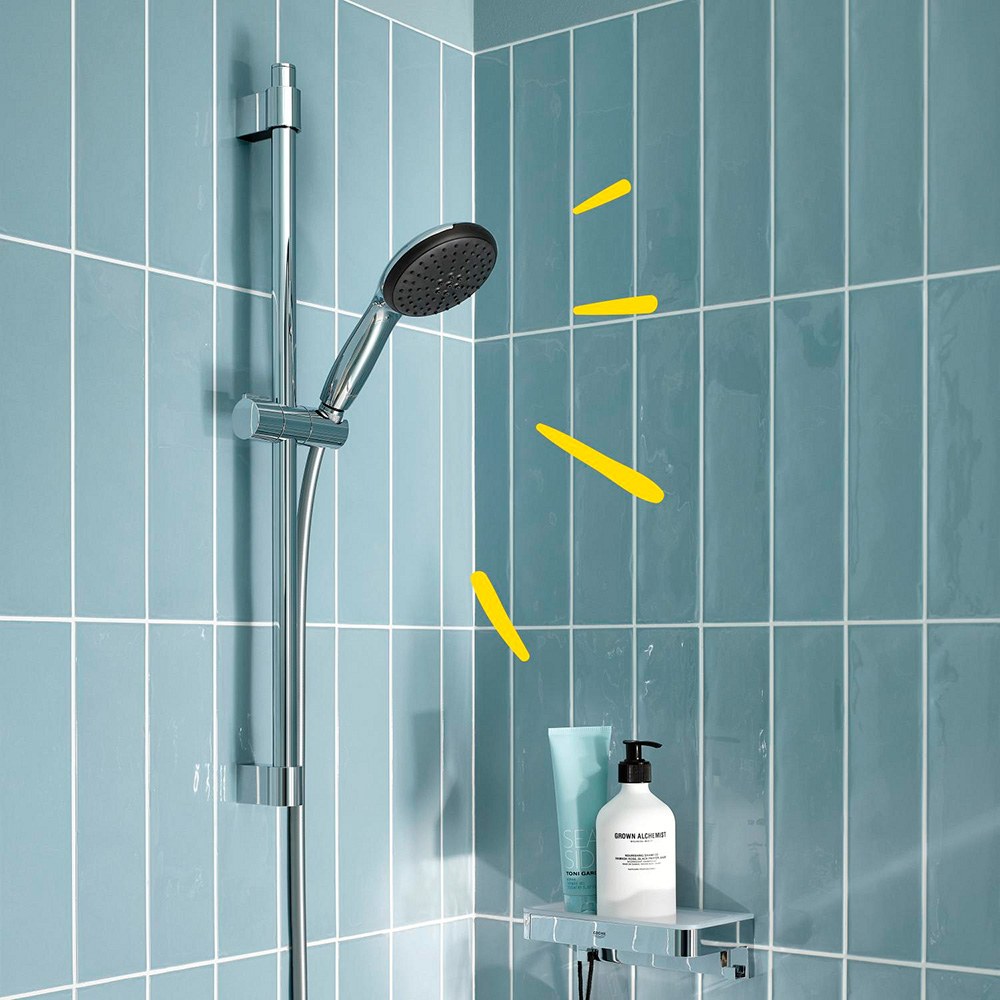 Conjunto de ducha serie vitalio star 110 con mango 2 funciones + flexo 1,75 cm + barra 60 cm