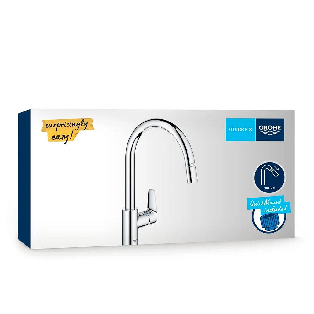 Grifo monomando de cocina con caño alto extraible serie start edge