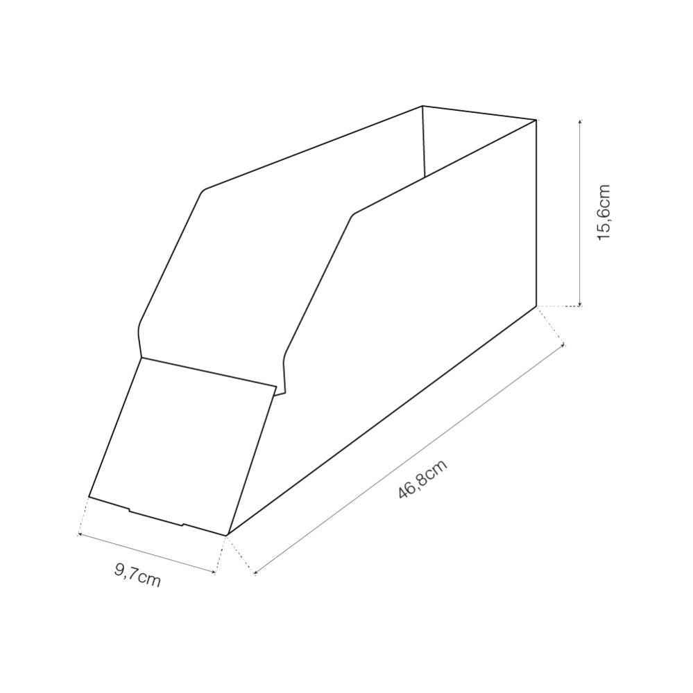 Caja expositora material electrico, 098 x 472 x 153 mm