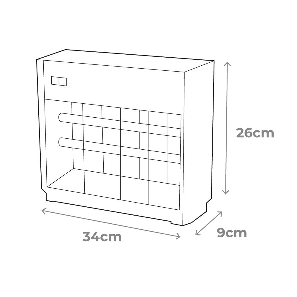 Mata insectos profesional eléctrico, cromo/negro, 2 x 8w - 50 m² - 33 x 9 x 26 cm