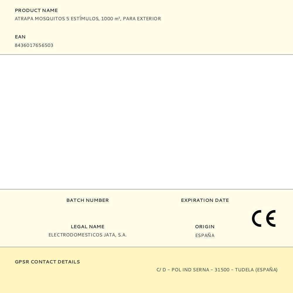 Atrapa mosquitos para exterior 5 estímulos, 25w - 1000 m² - ø25 cm x 30 cm