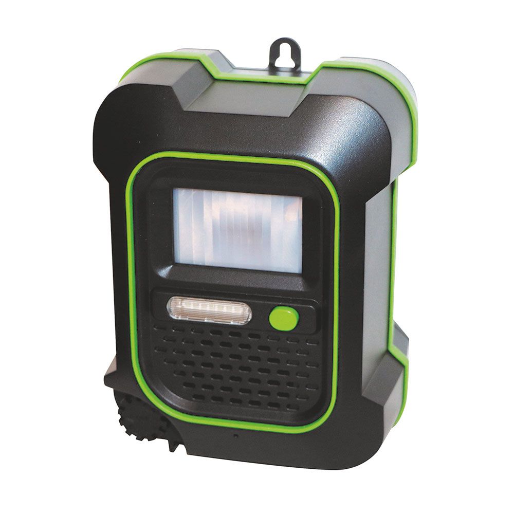 Ahuyentador de animales ultrasónico y flash para exterior